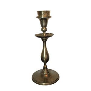 Vintage Large Brass Candlestick Holder 19" X 8" Heavy 4lb 11oz Statement Accents